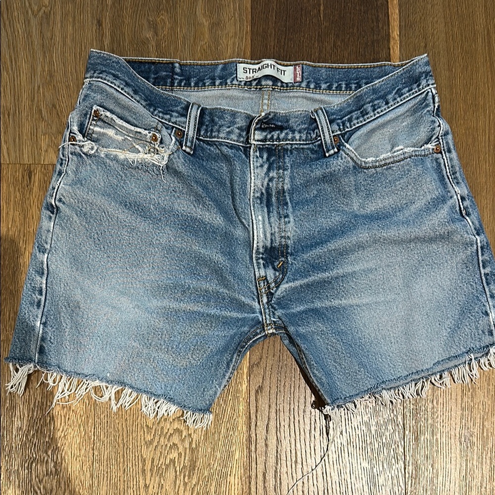 Levi's Blue 505 Straight Fit Denim Jean shorts